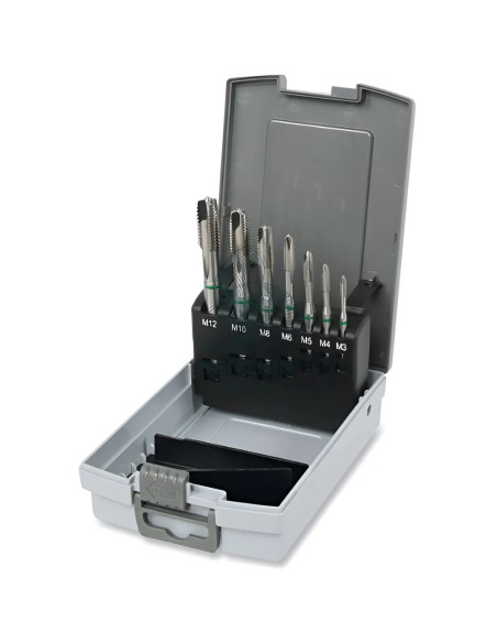 Set 7 Maschi A Macchina Per Fori Ciechi Passo Grosso HSS M3-M12