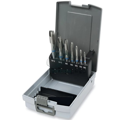Set 7 Maschi A Macchina Per Fori Passanti Passo Grosso HSS-Co 5% M3-M12