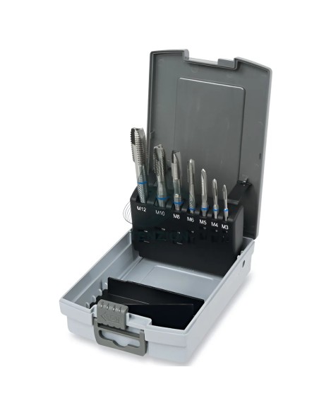 Set 7 Maschi A Macchina Per Fori Passanti Passo Grosso HSS-Co 5% M3-M12