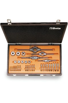 Set Maschi Filiere Accessori Filettatura Whitworth Acciaio Al Cromo In Valigetta