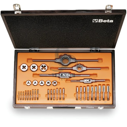 Set Maschi Filiere Accessori Filettatura Whitworth Acciaio Al Cromo In Valigetta