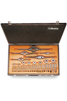 Set Maschi Filiere Accessori Filettatura UNC Acciaio Al Cromo In Valigetta