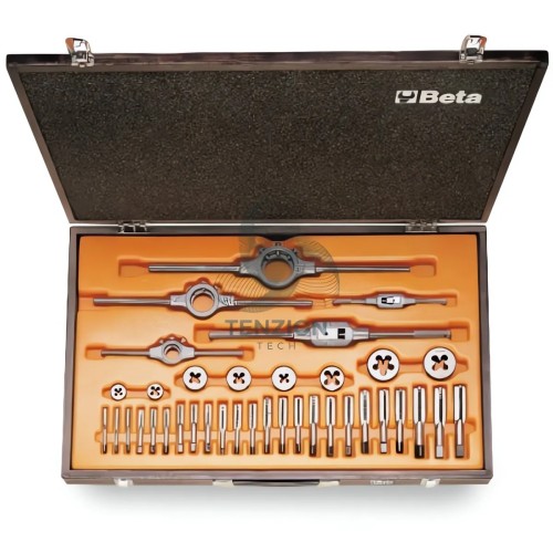 Set Maschi Filiere Accessori Filettatura UNC Acciaio Al Cromo In Valigetta
