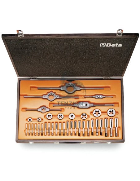 Set Maschi Filiere Accessori Filettatura UNC Acciaio Al Cromo In Valigetta
