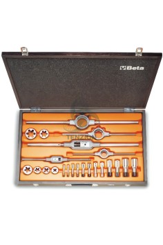 Set Maschi Filiere Accessori Filettatura GAS Cilindrica Acciaio Al Cromo In Valigetta