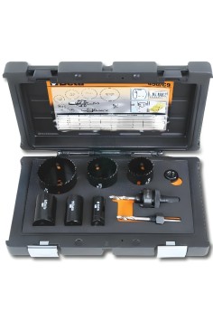 Set 9 Seghe A Tazza Bimetalliche HSS-Co 8% Ø22-64mm Con Accessori
