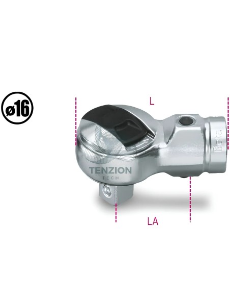 Cricchetto Reversibile Per Barre Dinamometriche 1/2" Ø16mm