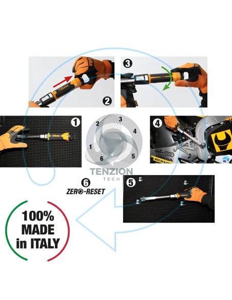Chiave Dinamometrica A Scatto Zero Reset Reversibile Destrorsa Precisione ±3%