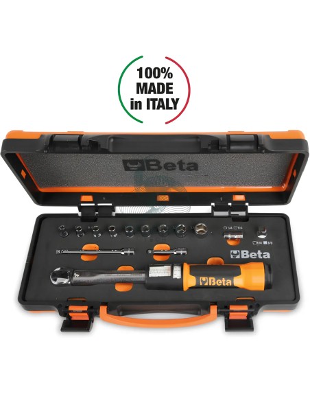 Set Chiave Dinamometrica A Scatto Zero Reset Reversibile Destrorsa 1/4" 5-25Nm Precisione ±3%