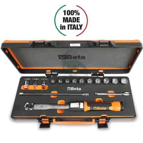 Set Chiave Dinamometrica A Scatto Zero Reset Reversibile Destrorsa 3/8" 10-50Nm Precisione ±3%