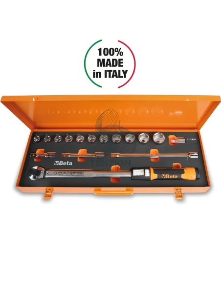 Set Chiave Dinamometrica A Scatto Zero Reset Reversibile Destrorsa 1/2" 40-200Nm Precisione ±3%