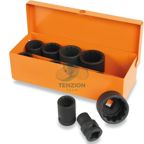 Set 12 Chiavi A Bussola Macchina Bocca Poligonale 1/2" 10-32mm