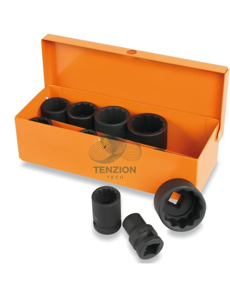 Set 12 Chiavi A Bussola Macchina Bocca Poligonale 1/2" 10-32mm