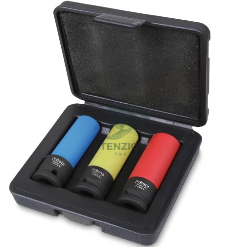 Set 3 Chiavi A Bussola Macchina Per Dadi Ruote Inserti Polimerici 1/2" 17-19-21mm