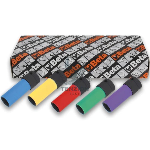 Set 5 Chiavi A Bussola Macchina Per Dadi Ruote Inserti Polimerici 1/2" 17-24mm