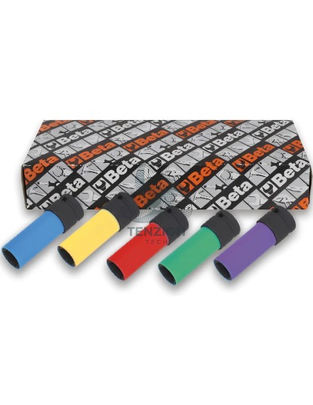 Set 5 Chiavi A Bussola Macchina Per Dadi Ruote Inserti Polimerici 1/2" 17-24mm