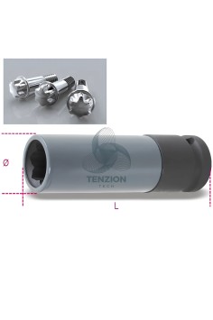 Chiave A Bussola Macchina Per Viti Ruote Mercedes Inserti Polimerici 1/2" 17mm 2