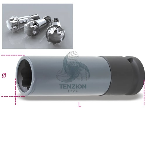 Chiave A Bussola Macchina Per Viti Ruote Mercedes Inserti Polimerici 1/2" 17mm