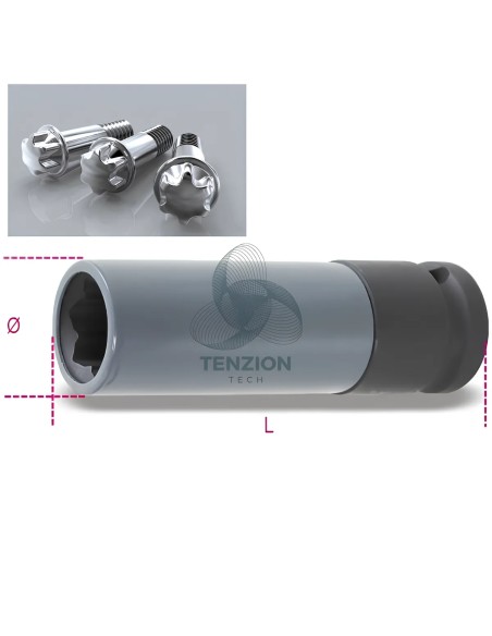 Chiave A Bussola Macchina Per Viti Ruote Mercedes Inserti Polimerici 1/2" 17mm