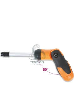 Giravite Portainserti A Cricchetto Reversibile Con Impugnatura Snodata 1/4" 2
