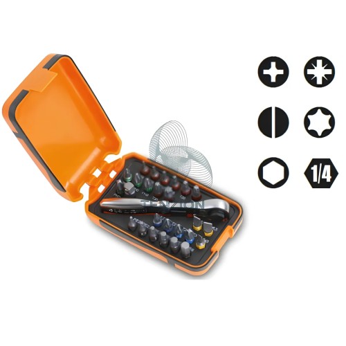 Set Inserti Accessori Con Cricchetto Reversibile 1/4"