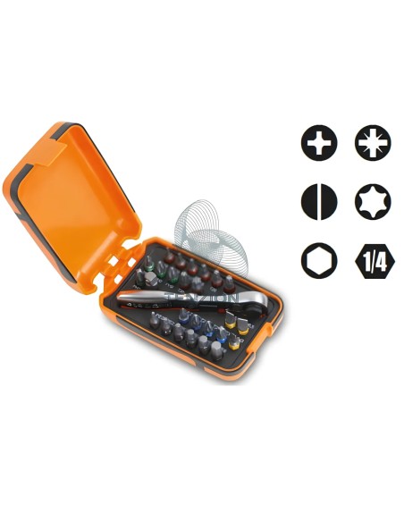 Set Inserti Accessori Con Cricchetto Reversibile 1/4"
