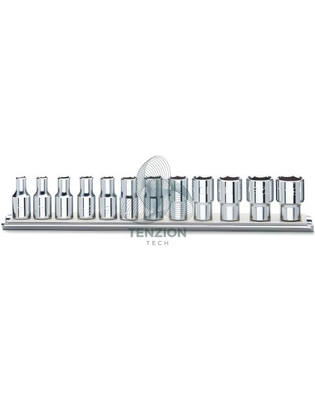 Set 12 Chiavi A Bussola Bocca Poligonale 1/4" 4-14mm