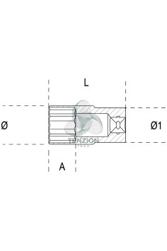 Chiave A Bussola Lunga Bocca Esagonale 1/4" 2