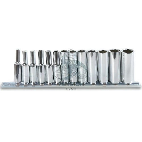 Set 13 Chiavi A Bussola Lunghe Bocca Esagonale 1/4" 4-14mm