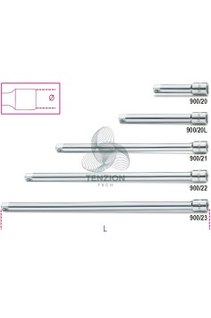 Prolunga Con Attacco Quadro Maschio Femmina 1/4"