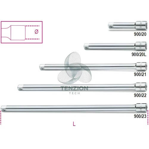 Prolunga Con Attacco Quadro Maschio Femmina 1/4"