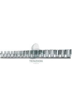 Set 17 Chiavi A Bussola Bocca Esagonale 3/8" 6-22mm