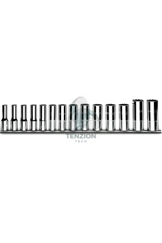 Set 14 Chiavi A Bussola Lunghe Bocca Esagonale 3/8" 8-22mm