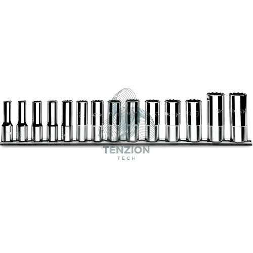 Set 14 Chiavi A Bussola Lunghe Bocca Esagonale 3/8" 8-22mm