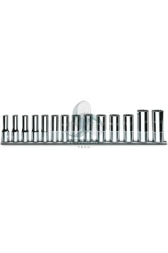 Set 14 Chiavi A Bussola Lunghe Bocca Poligonale 3/8" 8-22mm