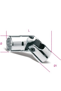 Chiave A Bussola Snodata Bocca Poligonale 3/8"