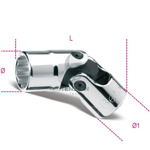 Chiave A Bussola Snodata Bocca Poligonale 3/8"