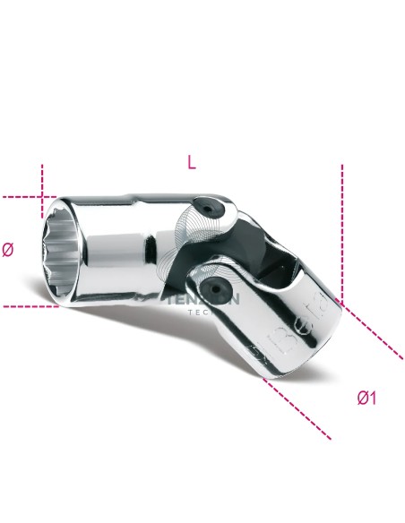 Chiave A Bussola Snodata Bocca Poligonale 3/8"