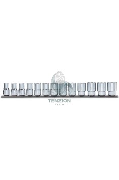 Set 13 Chiavi A Bussola Bocca Poligonale 3/8" 1/4"-7/8"