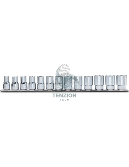 Set 13 Chiavi A Bussola Bocca Poligonale 3/8" 1/4"-7/8"
