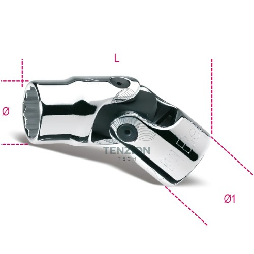 Chiave A Bussola Snodata Bocca Poligonale 3/8"
