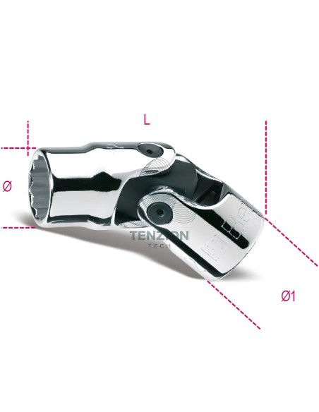 Chiave A Bussola Snodata Bocca Poligonale 3/8"