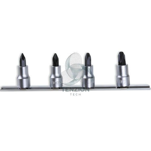 Set 4 Chiavi A Bussola Giravite Per Viti Con Croce Phillips 3/8" PH1-PH4