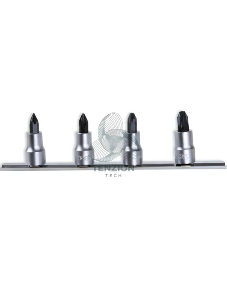 Set 4 Chiavi A Bussola Giravite Per Viti Con Croce Phillips 3/8" PH1-PH4