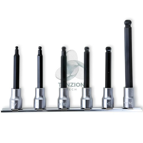 Set 7 Chiavi A Bussola Maschio Esagonale Estremità Sferica 3/8" 4L-10Lmm