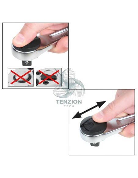 Cricchetto Reversibile Attacco Quadro Maschio 3/8"
