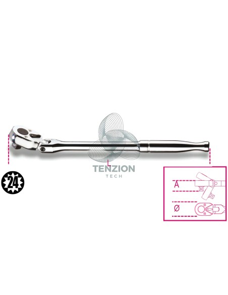 Cricchetto Reversibile Snodato Attacco Quadro Maschio 3/8"