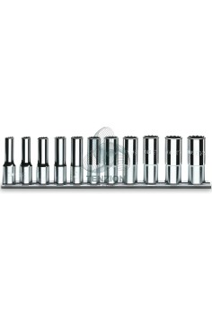 Set 13 Chiavi A Bussola Lunghe Bocca Esagonale 1/2" 10-22mm