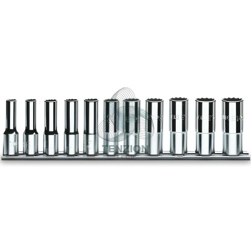 Set 13 Chiavi A Bussola Lunghe Bocca Esagonale 1/2" 10-22mm