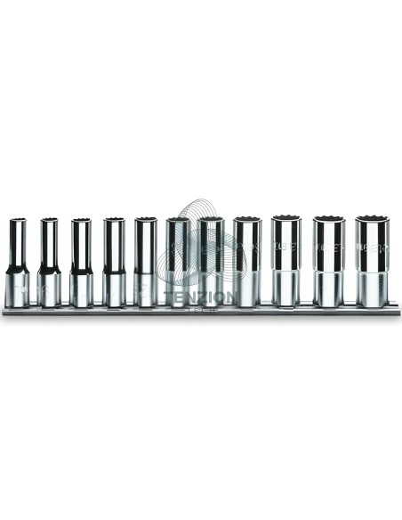 Set 13 Chiavi A Bussola Lunghe Bocca Esagonale 1/2" 10-22mm